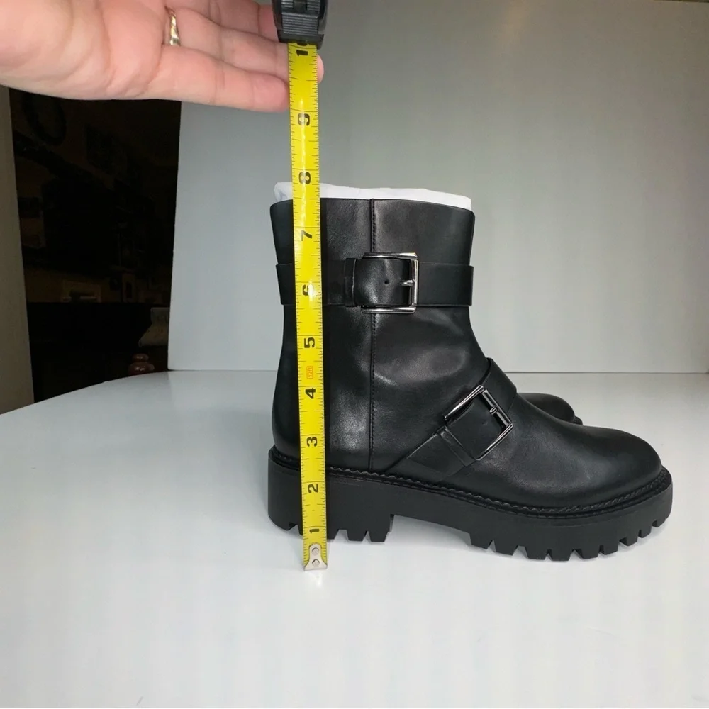 Nordstrom Macombs Water Resistant Moto Boot Leather NEW 8.5 Black